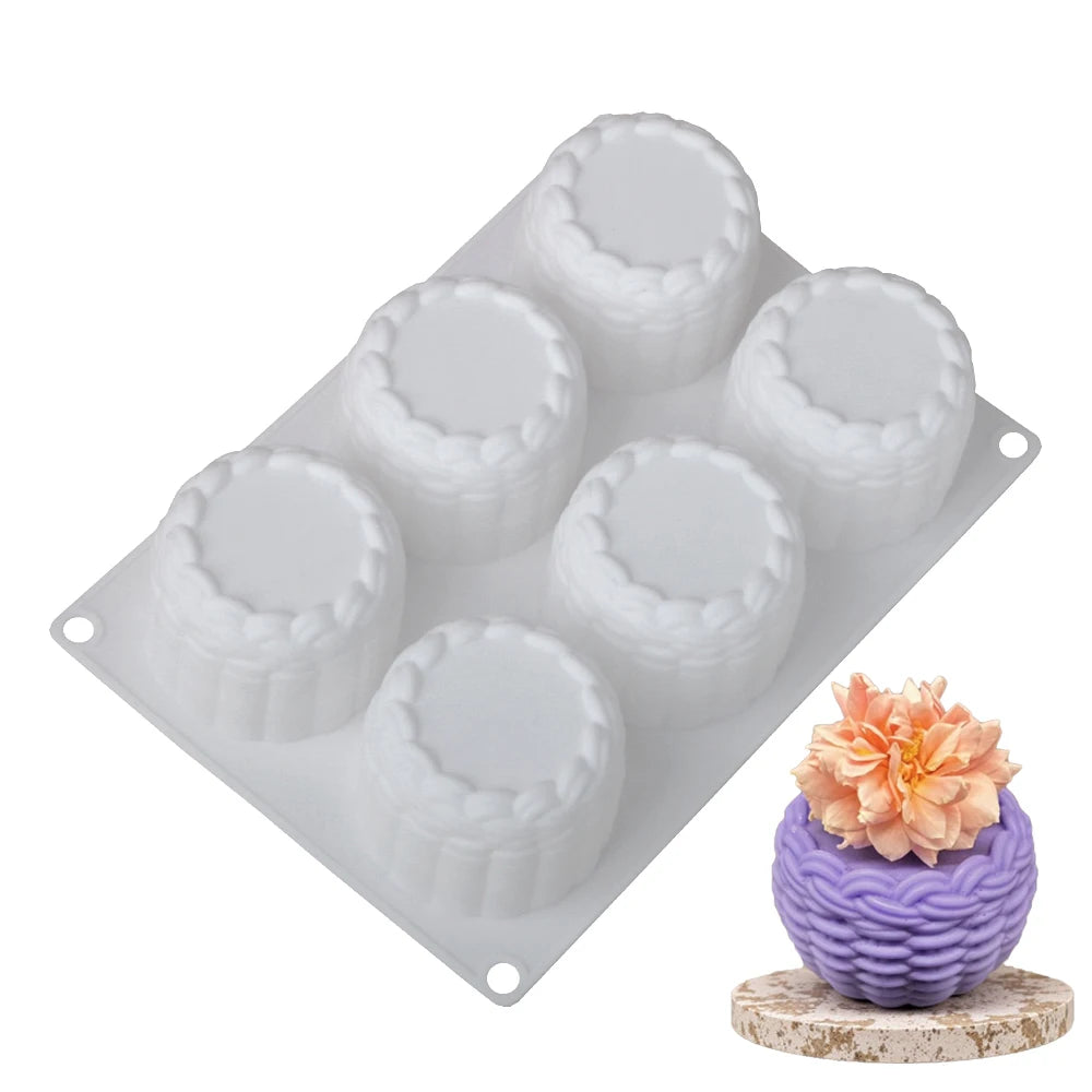 Small Flower Basket Design Silicone Cake Mold French Mousse Moulds Food Grade Cake Decorating Tools Kitchen Supplies