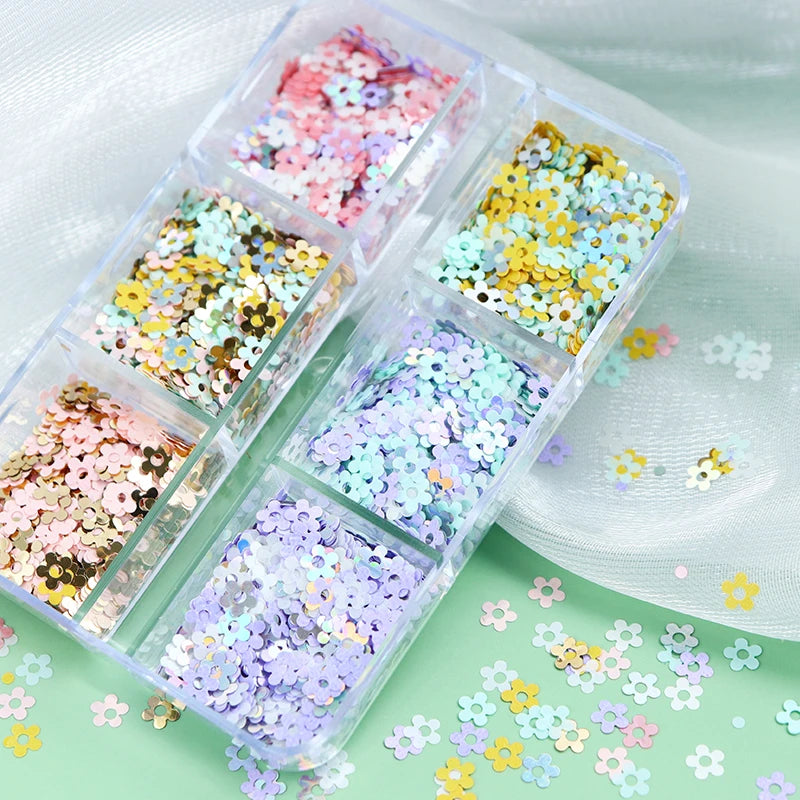 Plum Flower Glitter Epoxy Resin Filling Hollow Out Flowers Resin Sequins For Card Making Macaroon Flakes Scrapbooking DIY Crafts