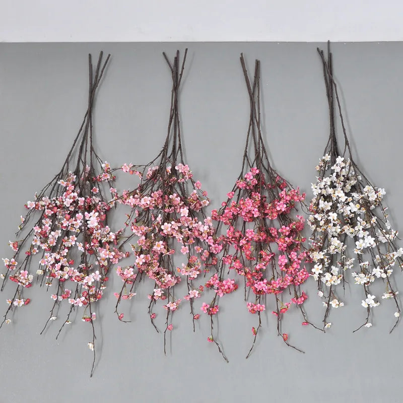 130CM Artificial Cherry Blossom Long Branch Landscape Floral Photography Props Window Display Branch Pole Arrangement