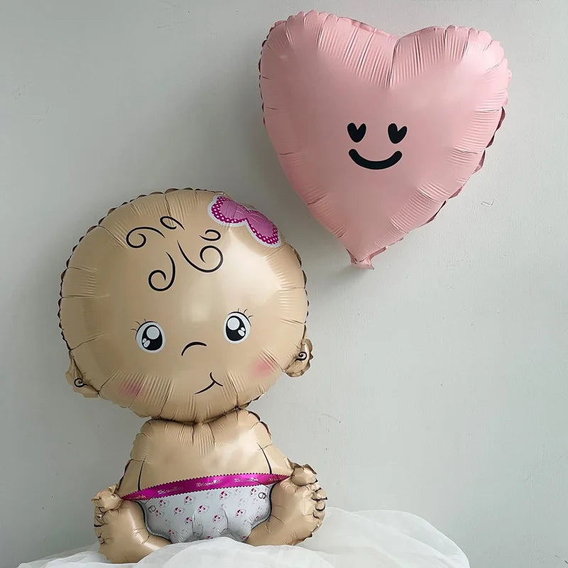 Newborn Baby Boys Girls Foil Balloons Baby Shower Supplies 1st Birthday Party Decoration Globos Gender Reveal Blue Pink Balloons
