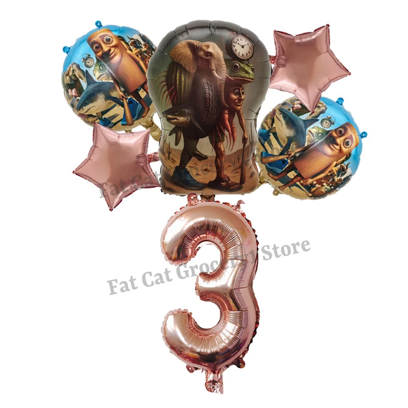 Italian Brainrot Birthday Balloons New Tralalero Tralala Digit 1-10 Ballons Gender Reveal Baby Shower Party Decoration Kids Gift