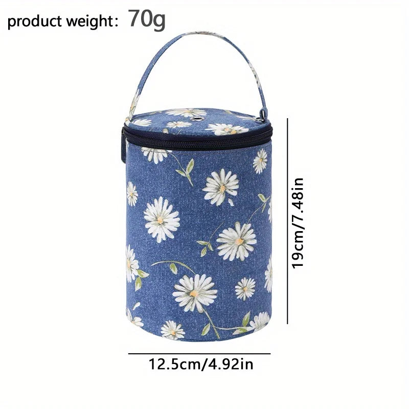 Portable Round Yarn Storage Bags Knitting Wool Yarn Bags Organizer Waterproof Crochet Hooks Bag for Sewing Accessories Tools