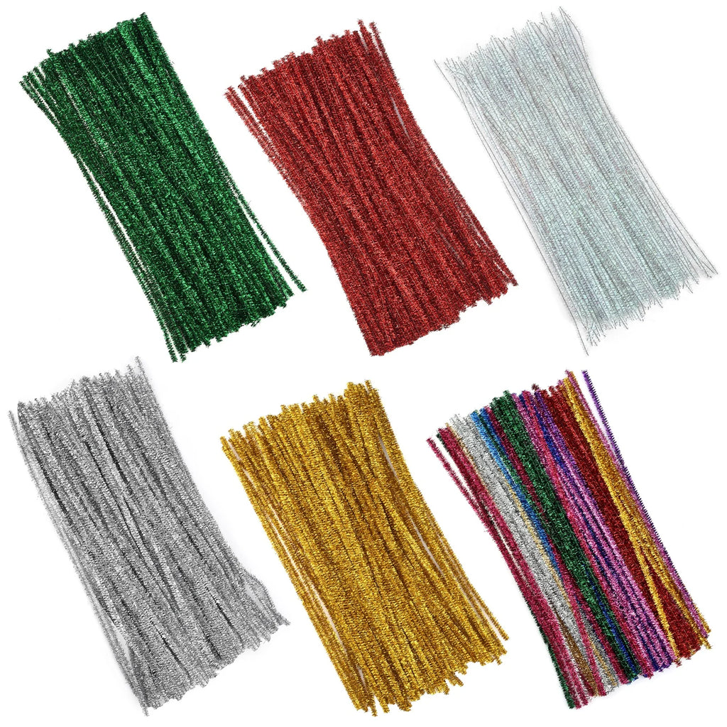 100pcs Chenille Stems Toys DIY Strips Twist Bar Anvil Wire Craft Pipe Creative Hobby Children Plush Stick Chenille Sticks