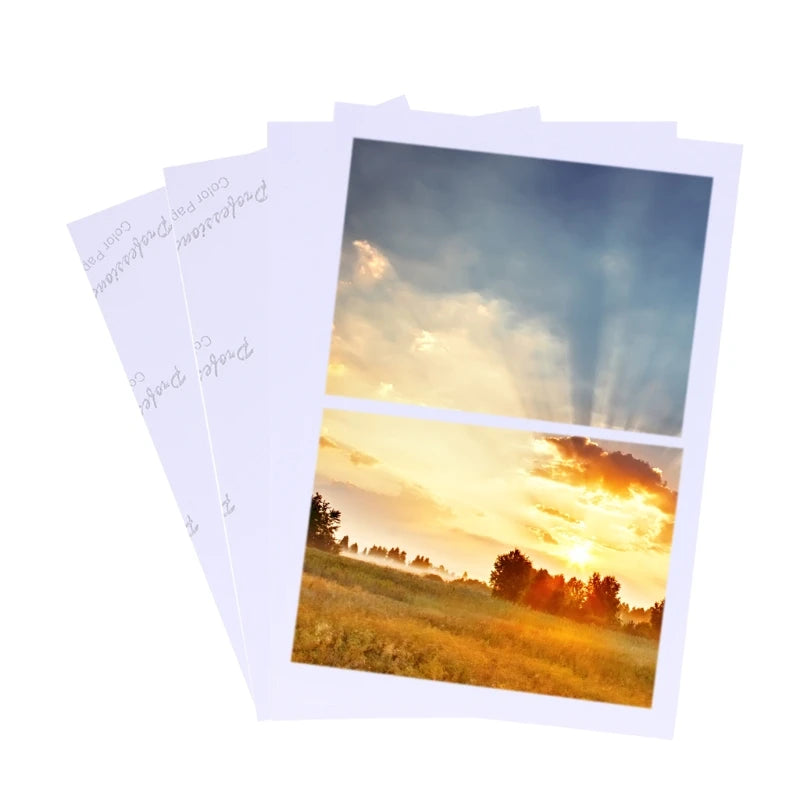 100 pcs Bright Glossy Finish Photo Paper Easy-to-operate Editing Tools for Inkjet Printer Printing Your Photos Designs
