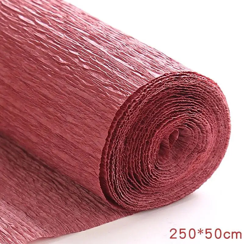50x250cm Colored Crepe Paper Roll Origami Crinkled Crepe Paper Craft DIY Flowers Decoration Gift Wrapping Thickened Paper Craft