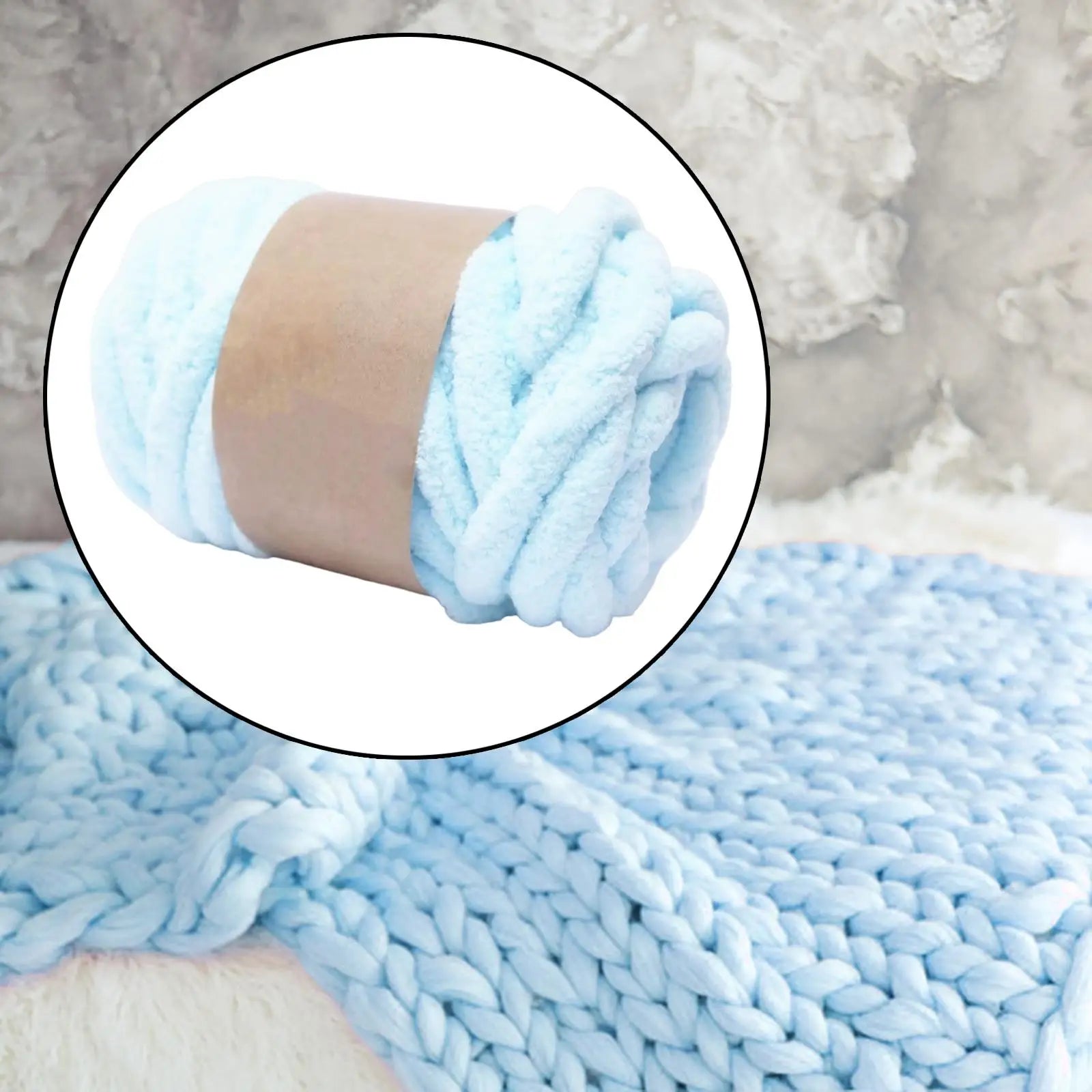 Giant Wool Yarn Soft Polyester Super Bulky Chunky Yarn for Arm Knitting Macrame Blanket Basket Pet Bed