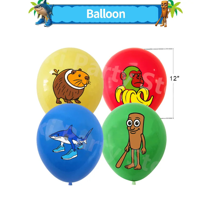 Italian Brainrot Balloons Latex Balloon Cartoon Birthday Decoration 12inch Round Balloon Party Favors Party Supplies Gifts Toys