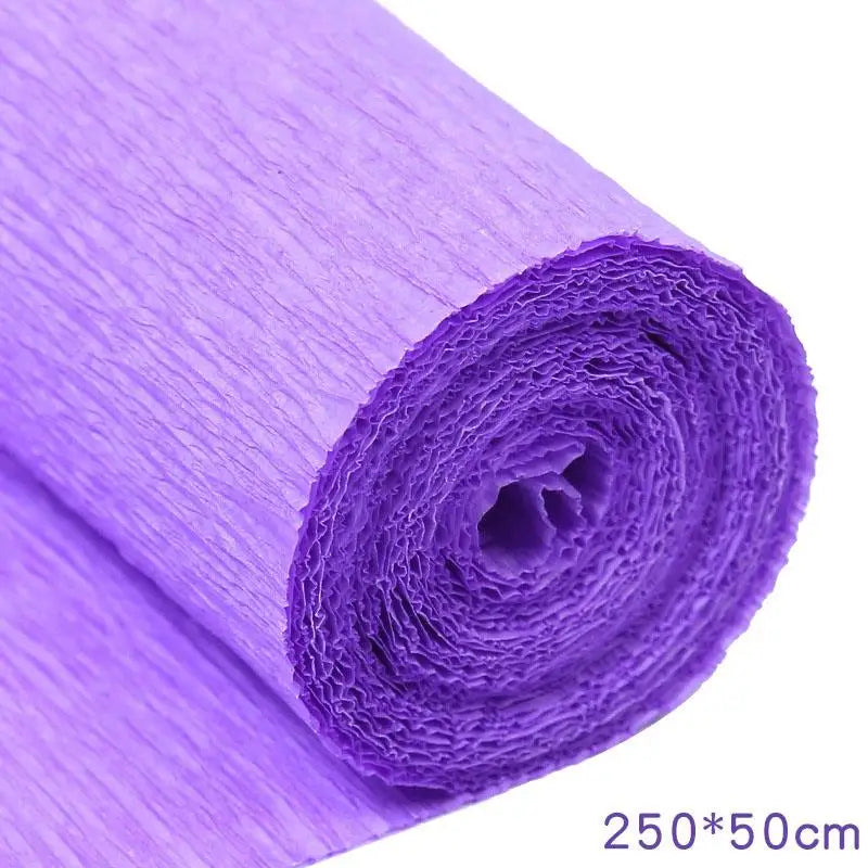 50x250cm Colored Crepe Paper Roll Origami Crinkled Crepe Paper Craft DIY Flowers Decoration Gift Wrapping Thickened Paper Craft