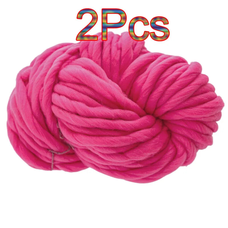 2Pcs 250g Super Chunky Yarn hand knitting Bulky Arm Knitting line Roving Knitted Blanket threads Super Thick Yarn Carpet Hats