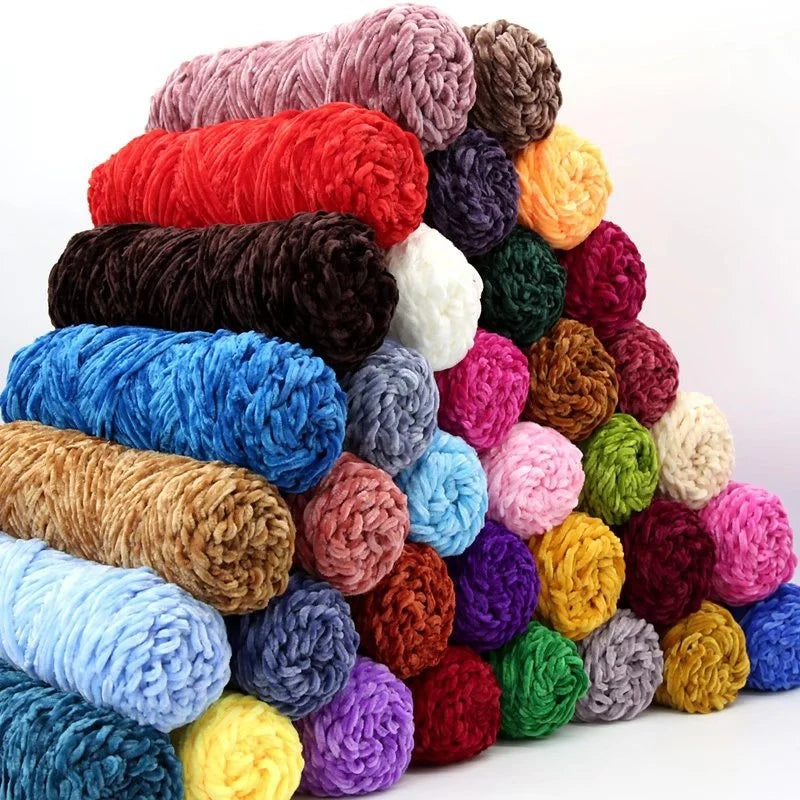 3 Pack Edelweiss DIY Material Pleuche Chenille Yarn Gold Luster Velvet Knitting Woven for Pendant / Sweater 300g 540m
