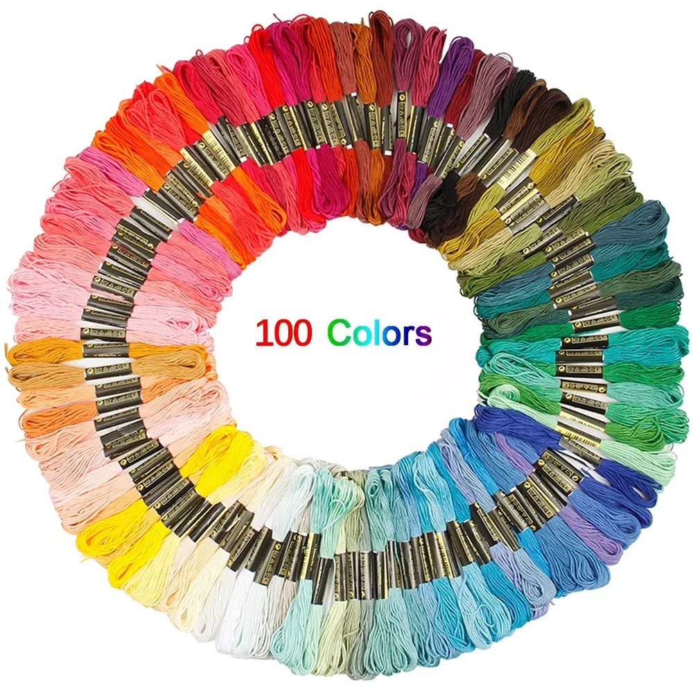 100/200/447pcs Mix Colors  Embroidery Thread Cotton Sewing Skeins Craft Cross Stitch Floss Kit Line DIY Tools Make Bracelets