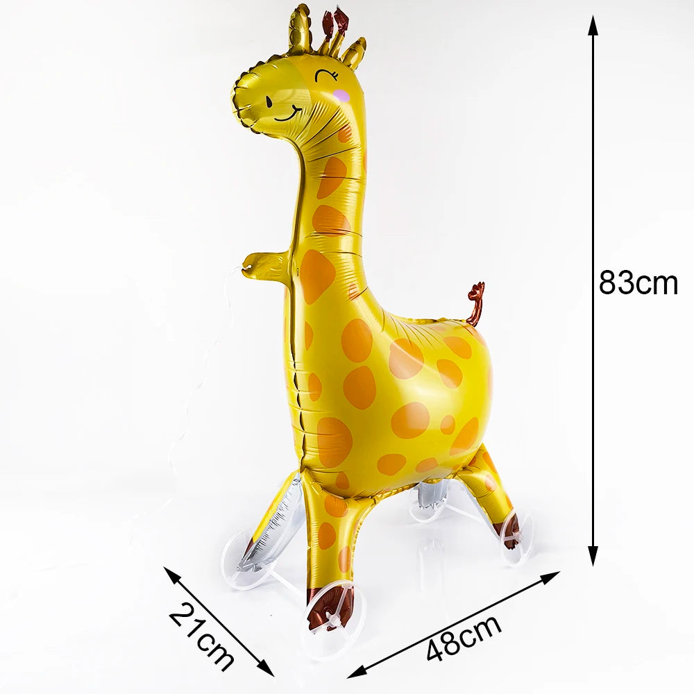 Walking Inflatable Lion Giraffe Balloons Panda Elephant Tiger Safari Animal Balloon Kids Jungle Animal Baby Shower Decorations