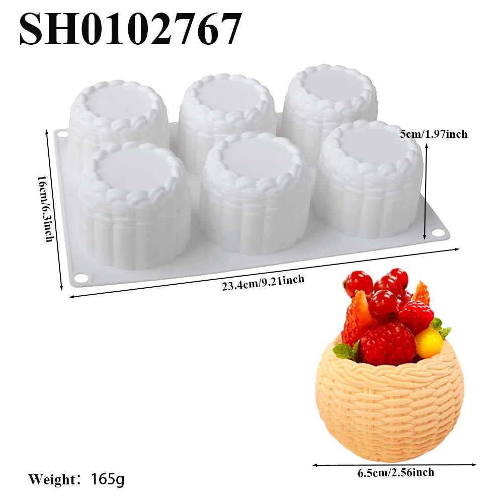 Small Flower Basket Design Silicone Cake Mold French Mousse Moulds Food Grade Cake Decorating Tools Kitchen Supplies
