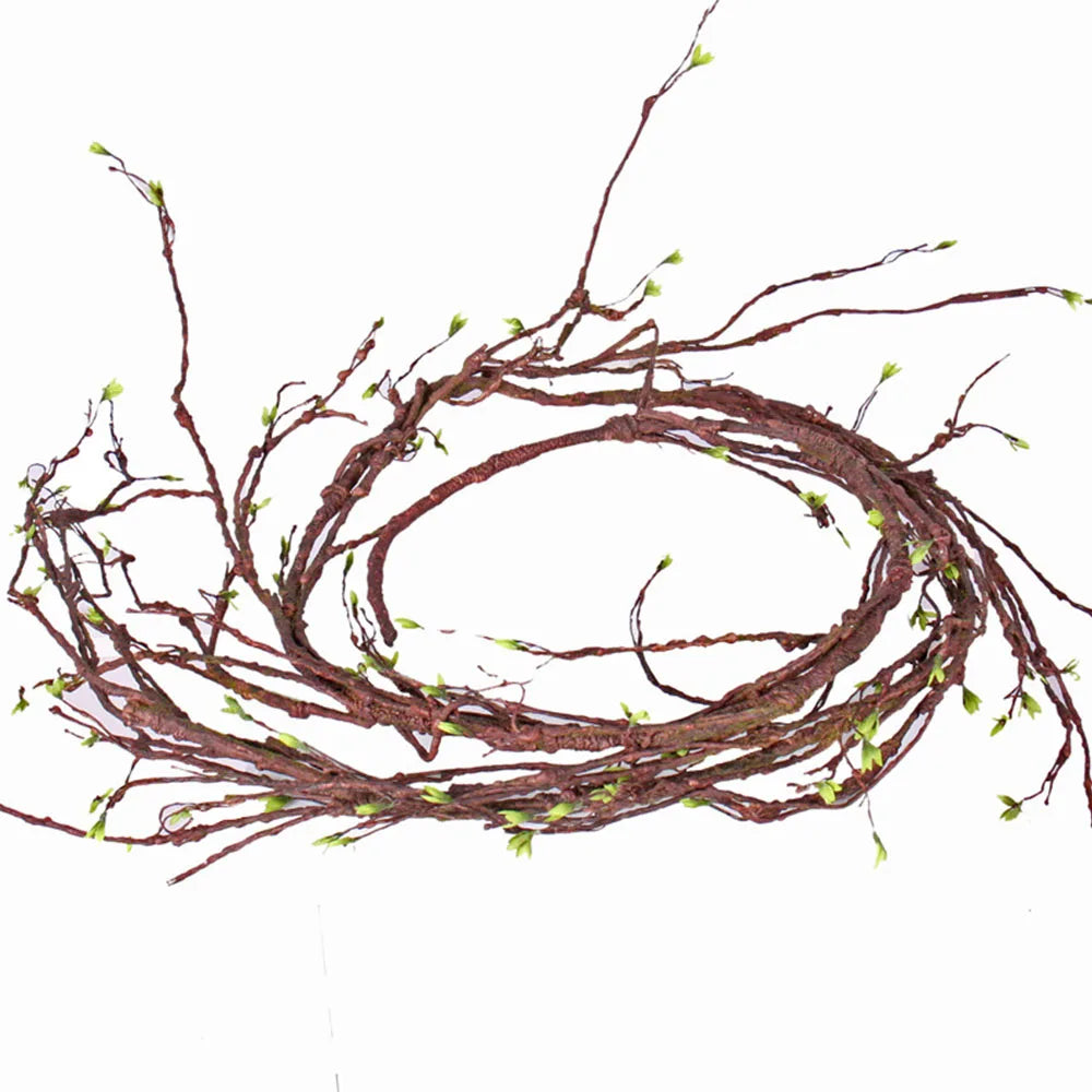 3m Hanging Rattan Artificial Fake Plants Tree Twigs Liana Wall  Trunk Cherry Branches Flexible Vines Garden Wedding Decoration