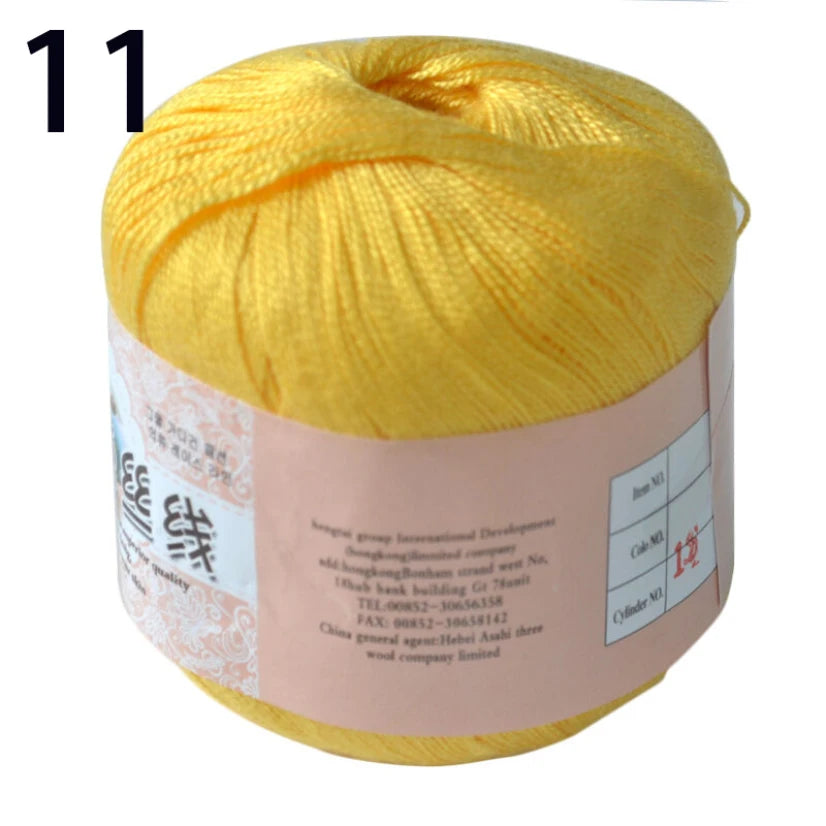 50g /roll 0.8mm Lace Thread Crochet Cotton Yarn Handmade DIY Line Fine Wool for Knitted Woven Sewing Accessories