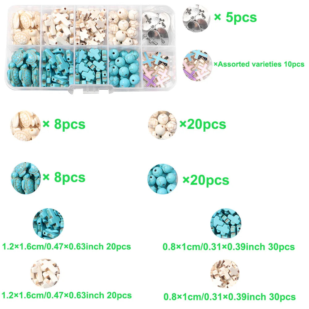1 Set of Turquoise Beads and Other Decorative Bead Jewelry Making Kit Can Be Used for DIY Jewelry Crafts Production