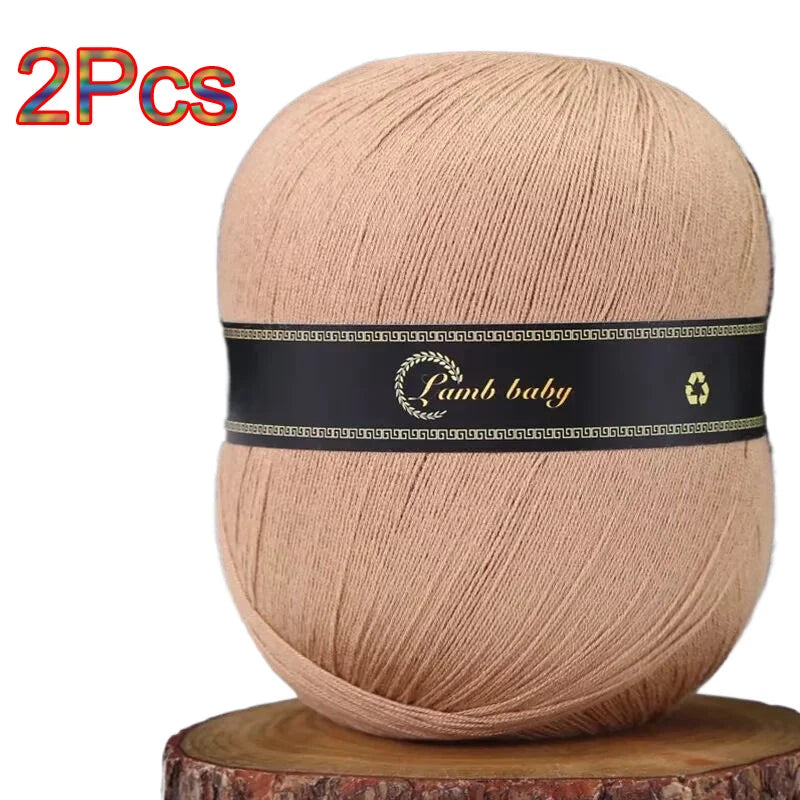 2Pcs Silk Cotton Yarn hand knitting Thin Lace yarn for Crocheting knit Sweater Shawls Scarves hat line Crochet amigurmi thread