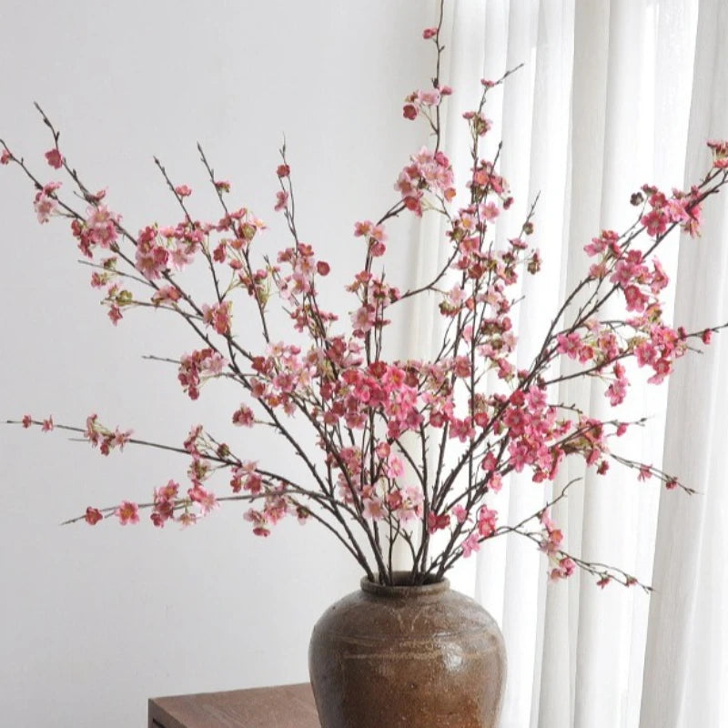 130CM Artificial Cherry Blossom Long Branch Landscape Floral Photography Props Window Display Branch Pole Arrangement