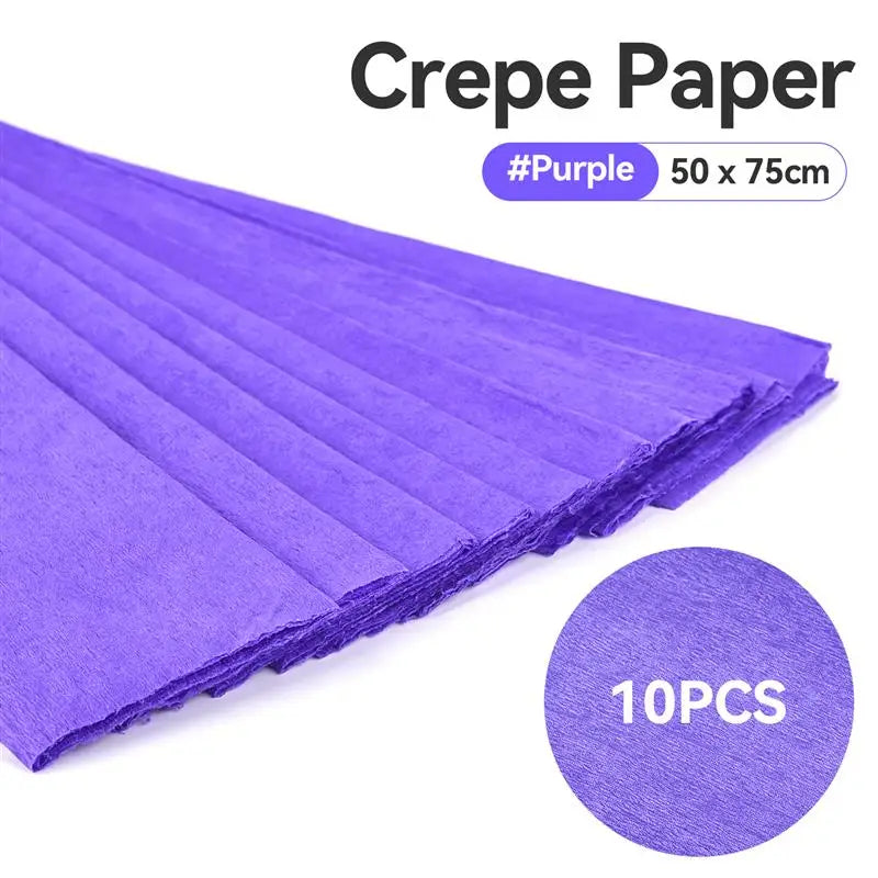 10pcs 50x70cm Colored Crepe Paper Origami Crinkled Crepe Paper Craft DIY crafts Flowers Decoration Gift Wrapping Paper Craft