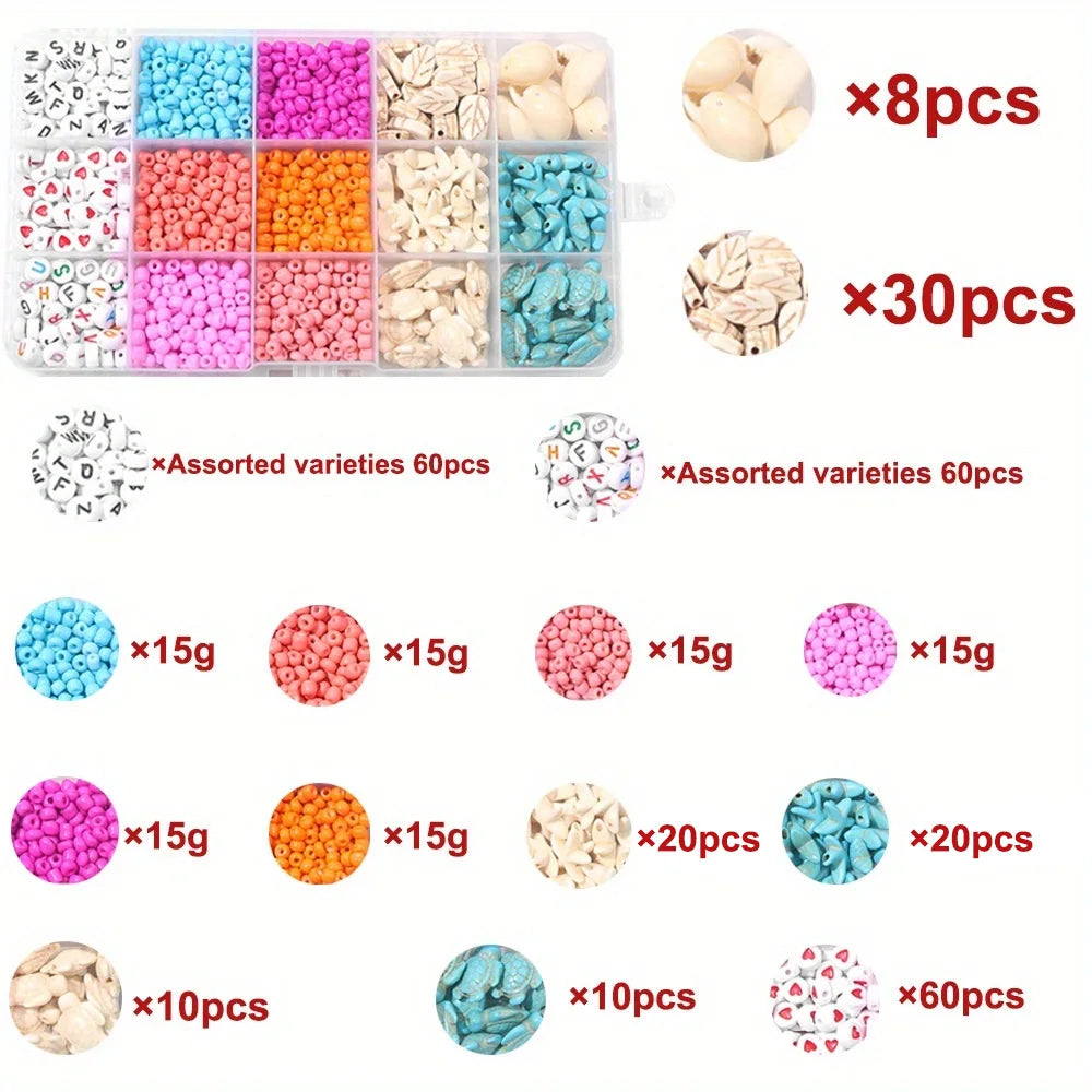 1 Set of Turquoise Beads and Other Decorative Bead Jewelry Making Kit Can Be Used for DIY Jewelry Crafts Production