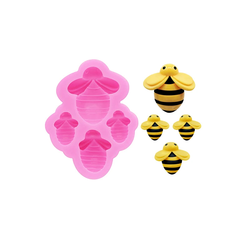 GJ-75 Cartoon Mini Bee Shoes and Clothing Decorative Accessories Drip Mold Chocolate Cookies Cake Dessert Decorative Molds