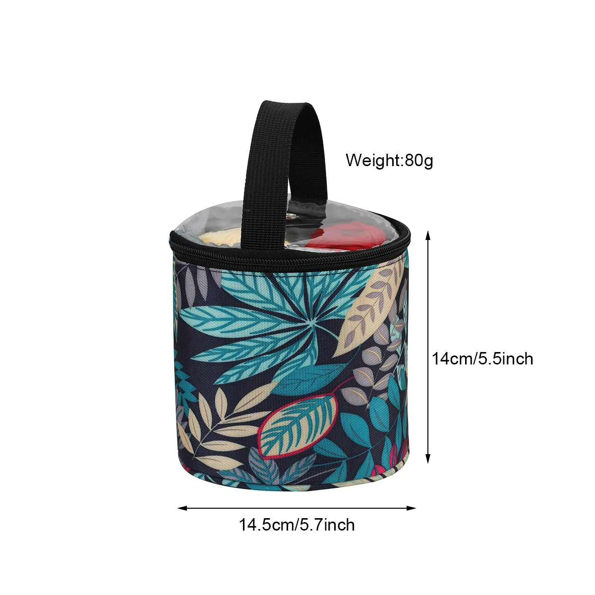 Round Yarn Handheld Storage Bag Portable Knitting Bag with Thread Hole DIY Yarn Sewing Tools Organize Crochet Hook Storage Bag