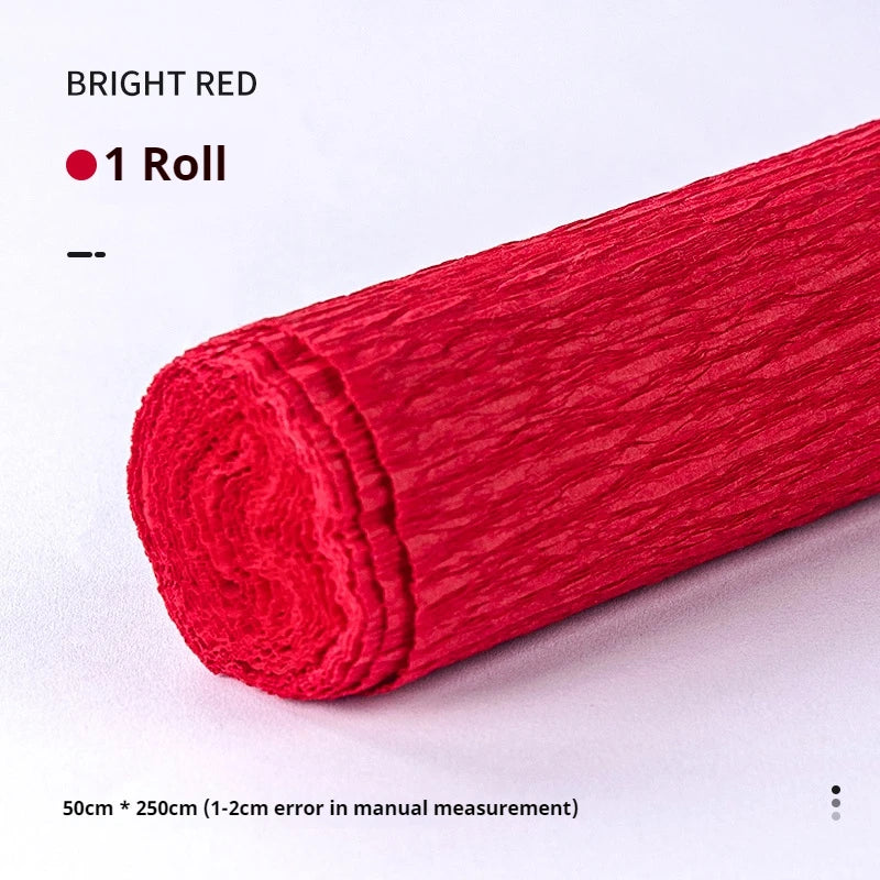 20 Colors 250x50cm Colored Crepe Paper Roll Origami Crinkled Crepe Paper Craft DIY Flowers Decoration Gift Wrapping Paper Craft