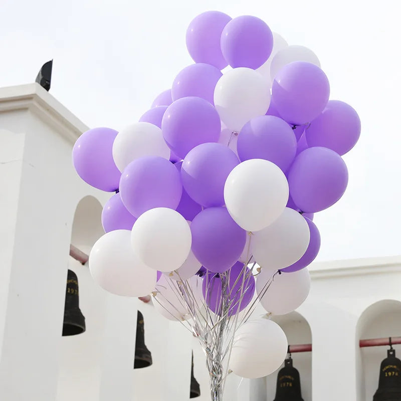 10/20pcs Yellow Purple Black White Grey Latex Balloon Birthday Party Decoration Baby Bath Wedding Anniversary Balloon Decoration