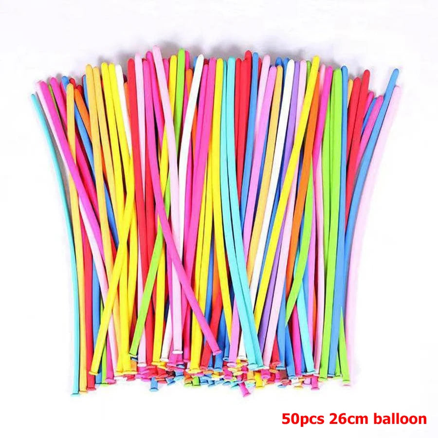 100pcs 26cm Long Stripe Balloon with Pump Birthday Party Decoration Latex balloon Creative Suitable for Birthday Wedding Party