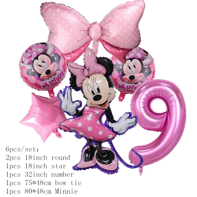 Minnie Mouse Balloons Birthday Party Decoration Girls Disposable Minnie Mouse  Balloo Baby Shower Party Gift