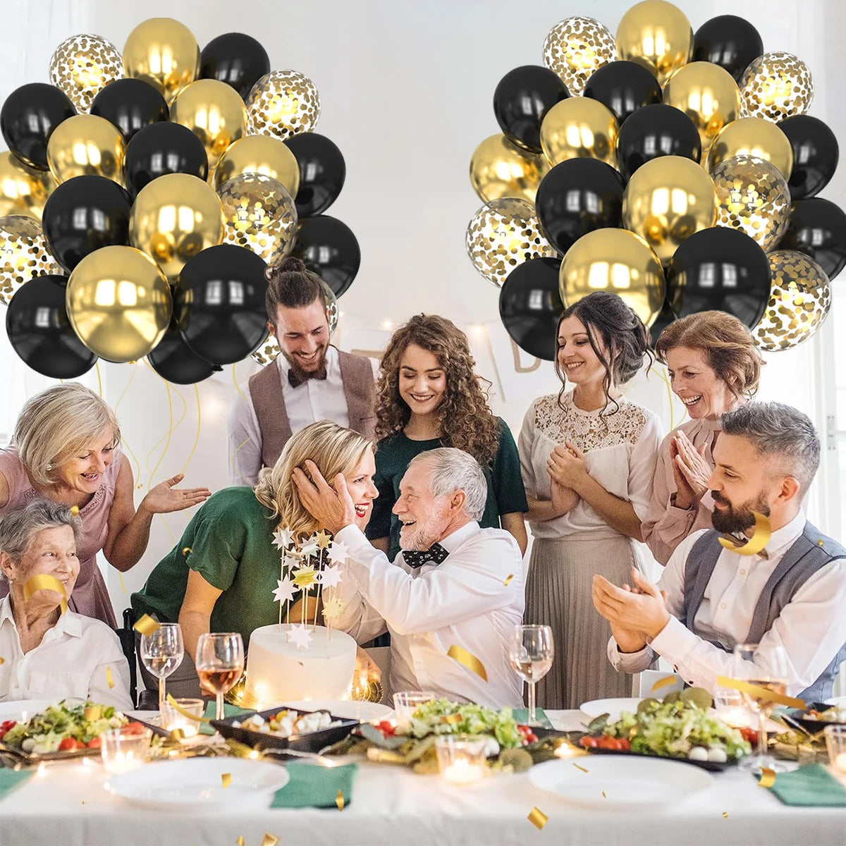 31/36/37/51/101Pcs Metallic Balloons Pearl Latex Balloon Gold Confetti Balloons for Birthday Weddings Baby Shower Party Decor