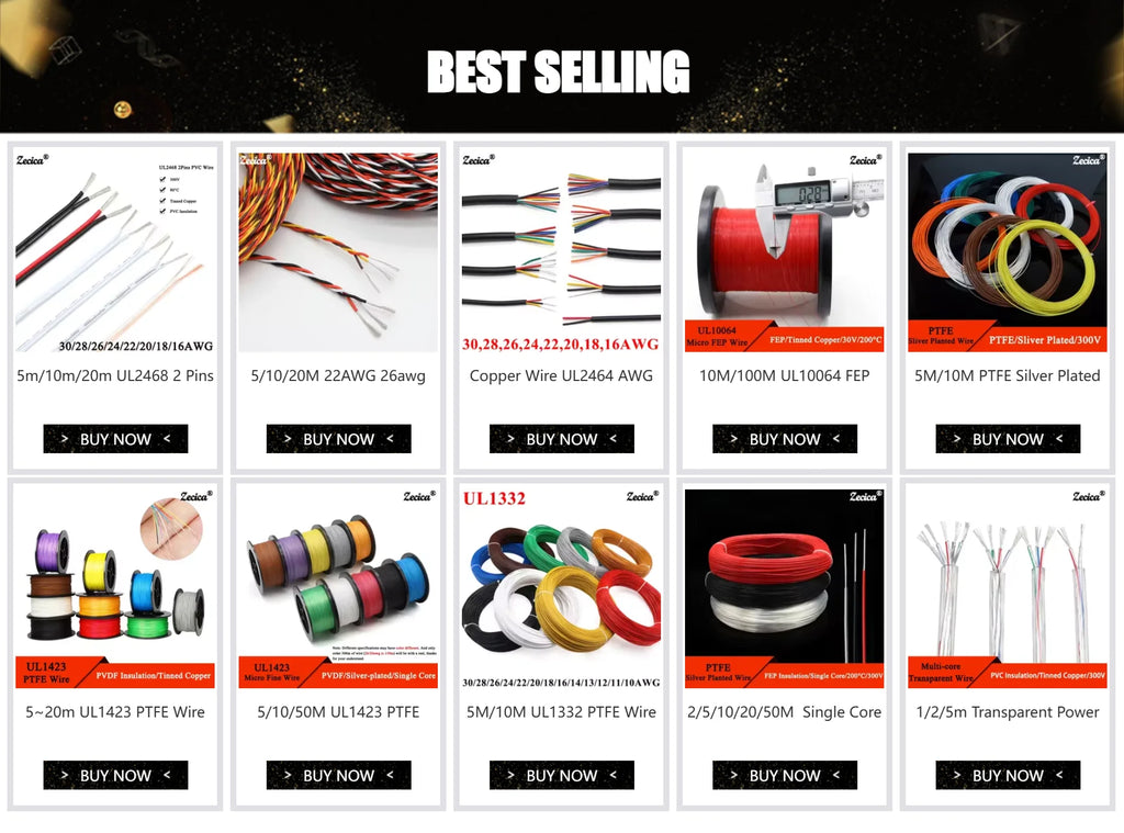 10M-100M UL10064 FEP Wire 40/36/34/32/30/28/26AWG PTFE Plastic Ultra Fine Micro Litz Wires Solder High Conductivity Copper Cable