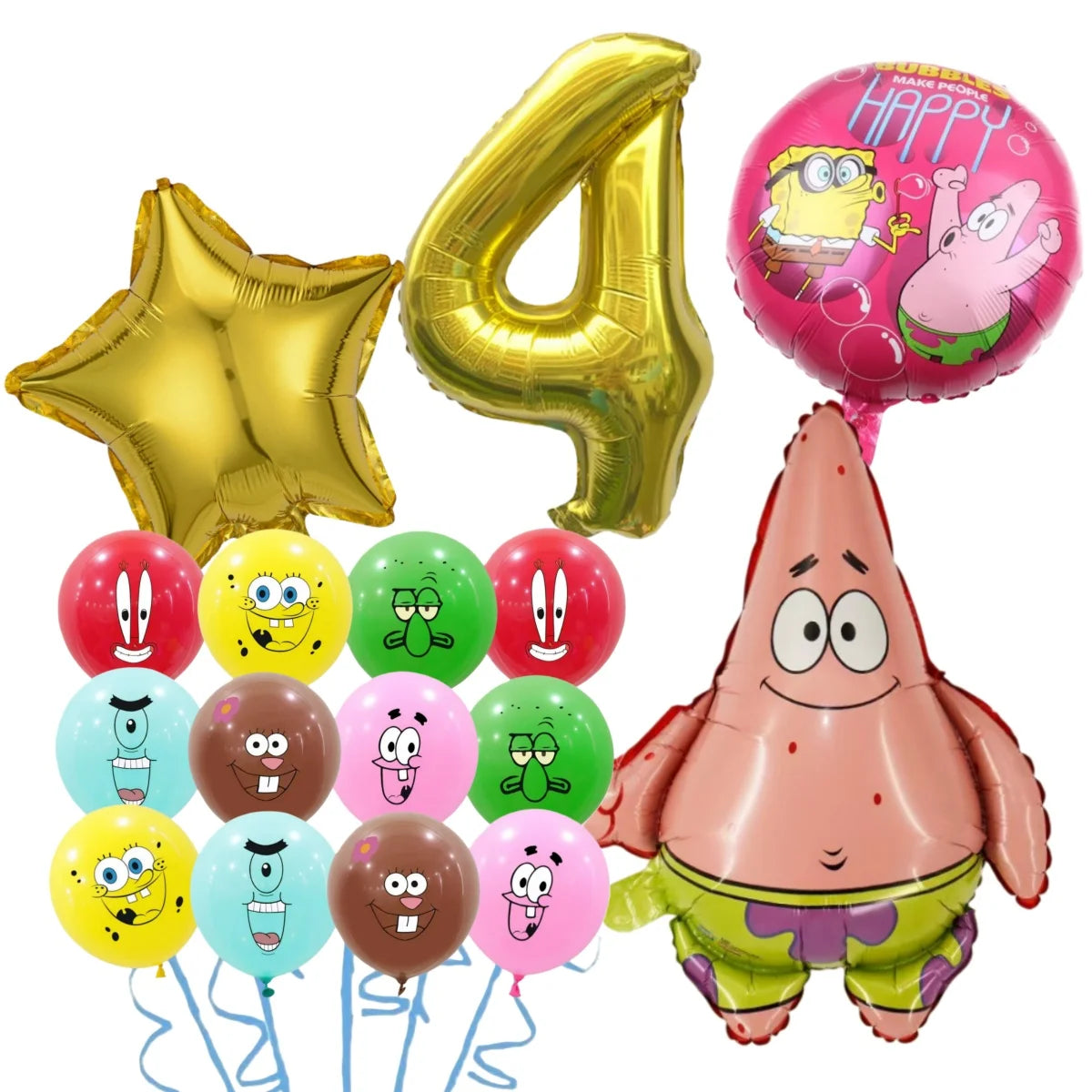 Cartoon SpongeBob Theme Birthday Party Decoration Balloons Digital Balloons Baby Shower Birthday Gifts Party latex Party Balloon