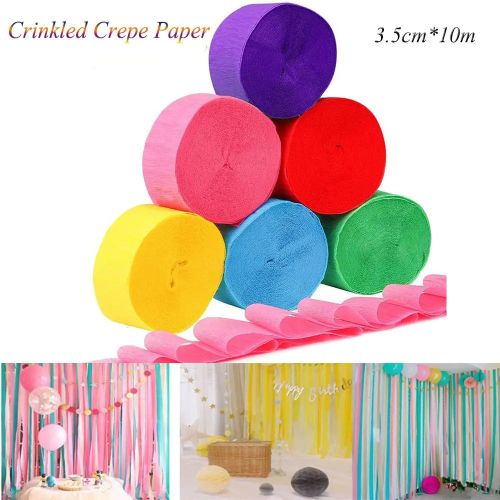 Streamer Roll Crinkled Papers Crepe Paper Scrapbooking Wedding Ceremony Decoration Birthday Party Handmade Craft
