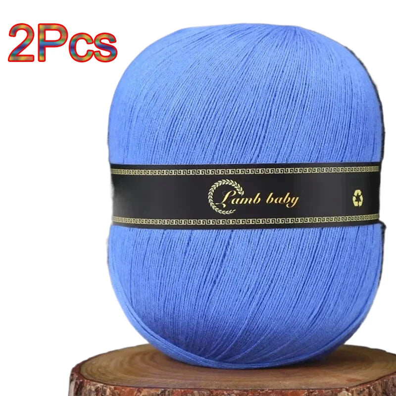 2Pcs Silk Cotton Yarn hand knitting Thin Lace yarn for Crocheting knit Sweater Shawls Scarves hat line Crochet amigurmi thread