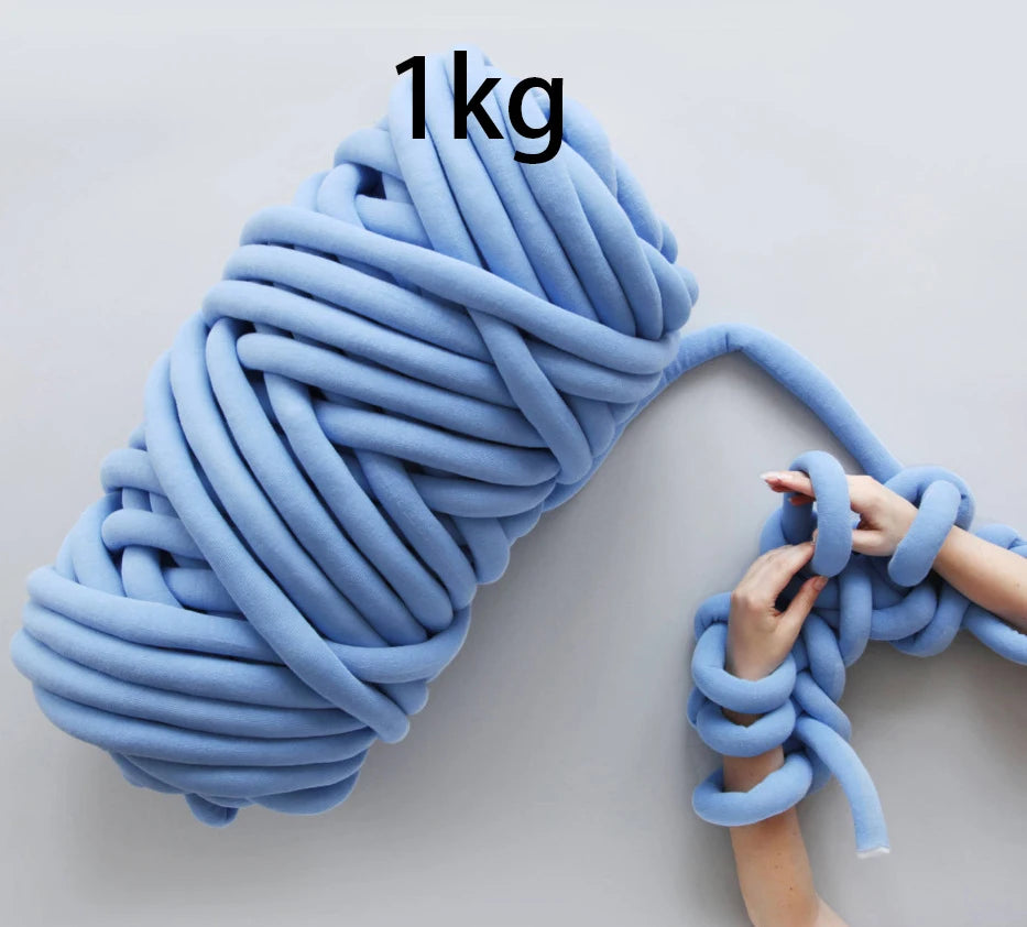 1KG Thick Super Bulky Chunky Yarn for Hand Knitting Crochet Soft Big Cotton DIY Arm Knitting Roving Spinning Yarn for Blanket
