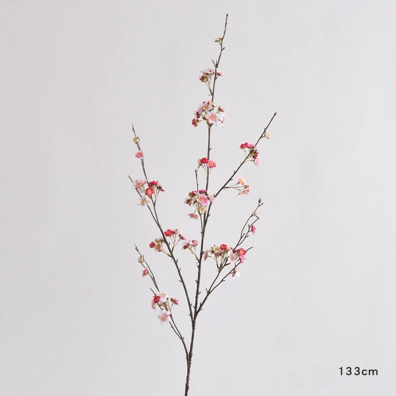 130CM Artificial Cherry Blossom Long Branch Landscape Floral Photography Props Window Display Branch Pole Arrangement