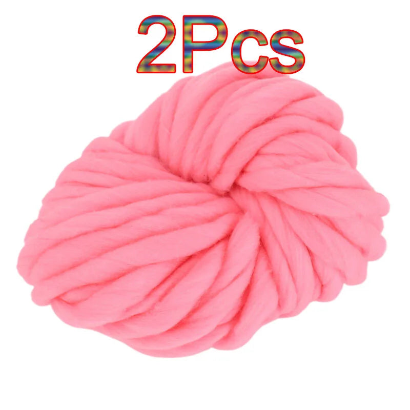 2Pcs 250g Super Chunky Yarn hand knitting Bulky Arm Knitting line Roving Knitted Blanket threads Super Thick Yarn Carpet Hats