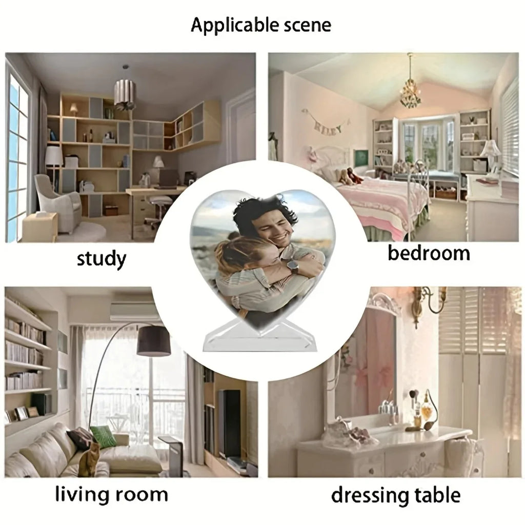 Resin Molds Heart-Shaped Photo Frame Mold, DIY Personalized Photo Silicone Tool, for Making Souvenir Handmade Crafts Home Decora