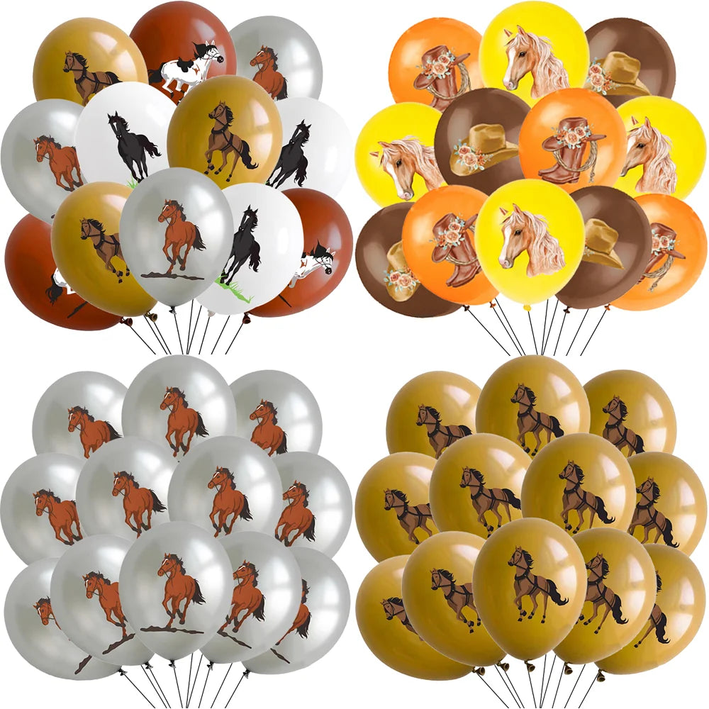 Fine Horse Theme Children's Birthday Party 12 inch Latex Balloon Baby Shower Cartoon Animal Latex Balloon Party Decor Supplies