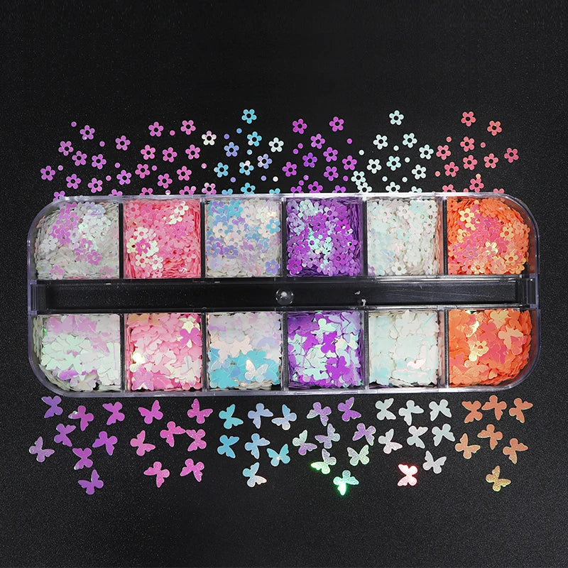 Gold Pink Butterfly Resin Sequins Glitter For Epoxy Resin Filling Cherry Blossom Resin Filler UV Silicone Mold DIY Accessories