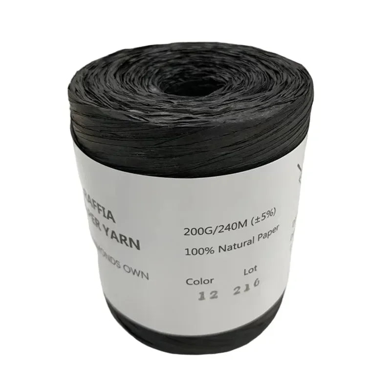 240M Home Decoration Knitting Yarn 100% Natural RAFFIA Paper Yarn Braided Cord Supplies Fiber Paper Rope DIY Summer Bag DIY