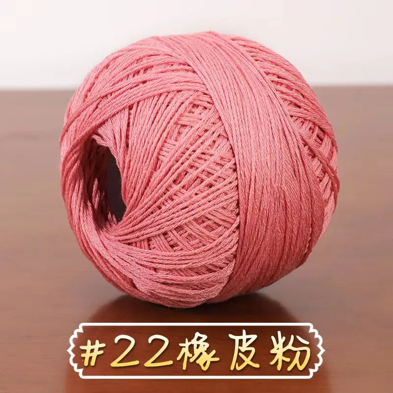 6-Strand Cotton Linen Lace Yarn Handmade Crochet Thread Medium Fine Hooking DIY Material Kit Children's Sweater Crochet Needl...