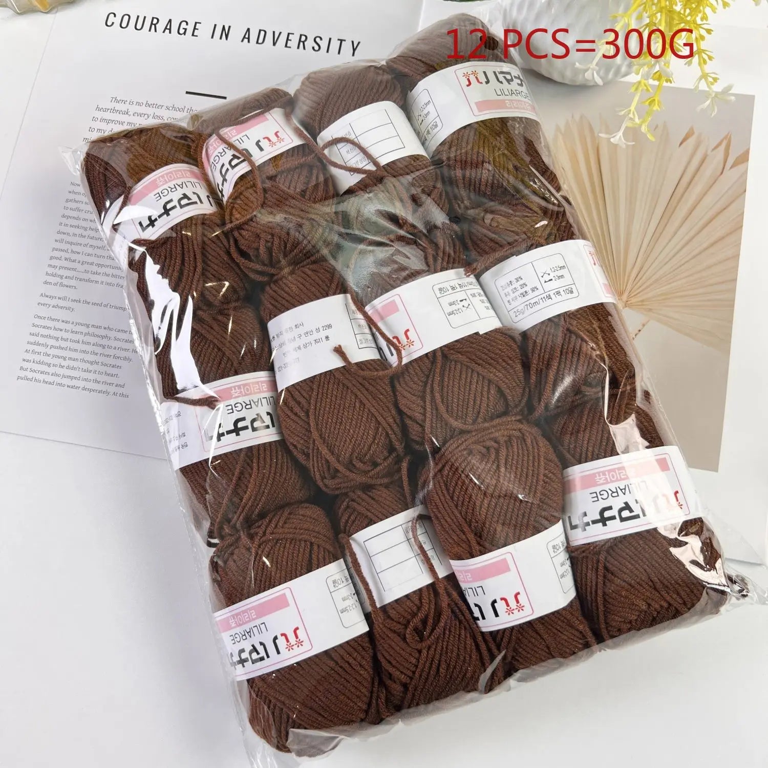 12PCS 300g Milk Yarn Handmade Coarse DIY Weaving Yarn Ball For Sweater Hat Scarve And Other Clothing Soft Crochet Knitting Yarn