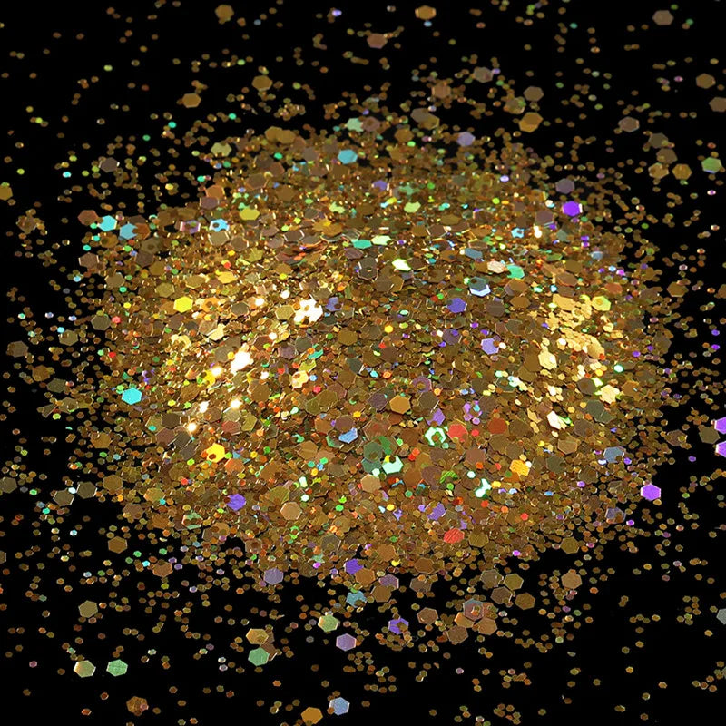 10g Holographic Hexagon Chunky Glitter Epoxy Resin Filler Flakes Laser Sparkly Sequins for DIY Epoxy Resin Nail Art Fillings