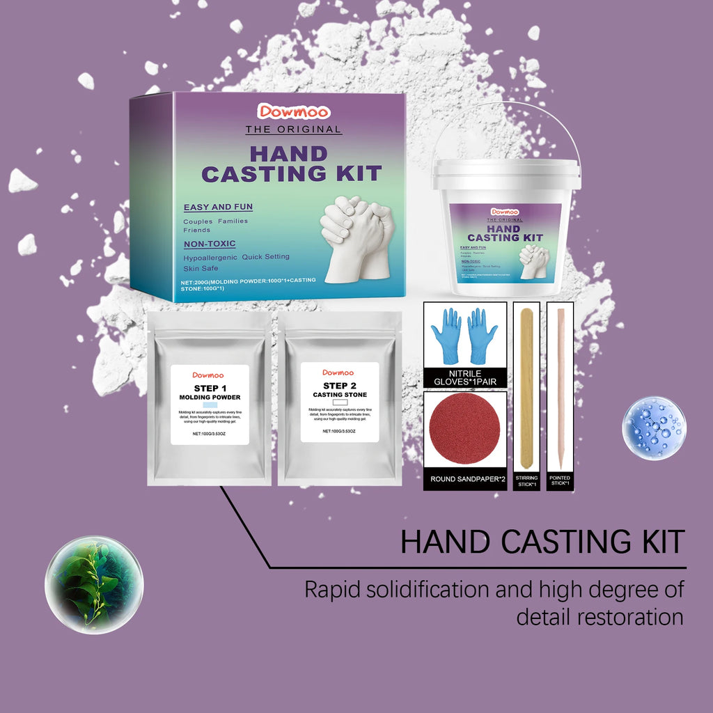 Hand Mold Powder Craft DIY KitCloning Powder & 3D Modeling Powder Handprint Memorial DIY Souvenir Hand Casting Kit