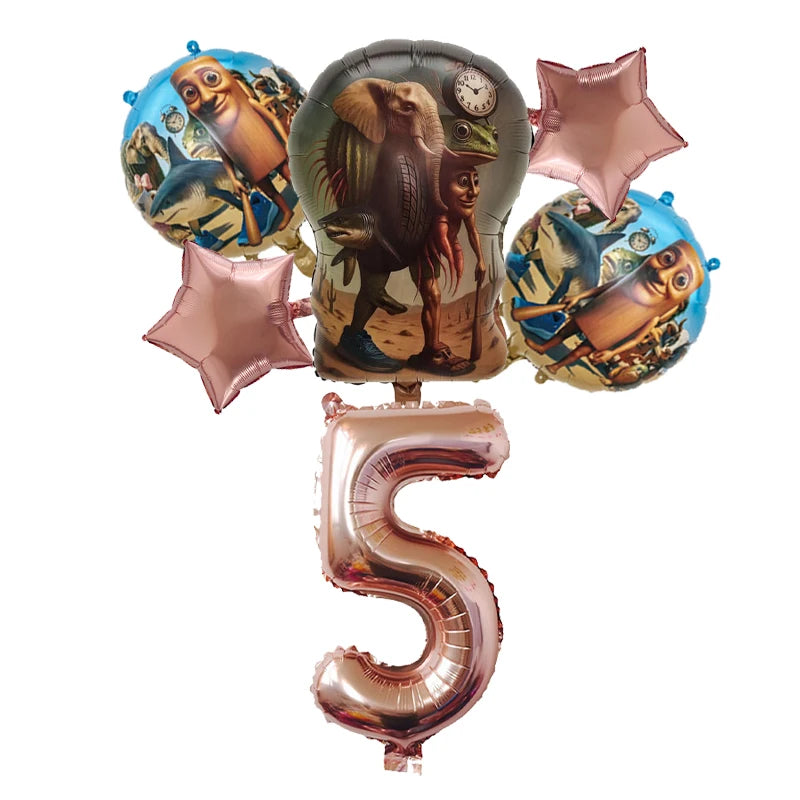 Italian Brainrot Birthday Balloons New Tralalero Tralala Digit 1-10 Ballons Gender Reveal Baby Shower Party Decoration Kids Gift