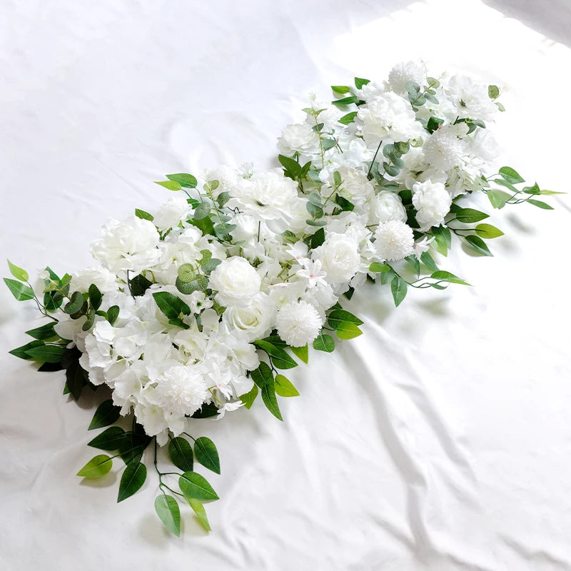 100cm DIY Wedding Flower Wall Decoration Arrangement Supplies Silk Peonies Rose Artificial Floral Row Decor Wed Arch Backdrop