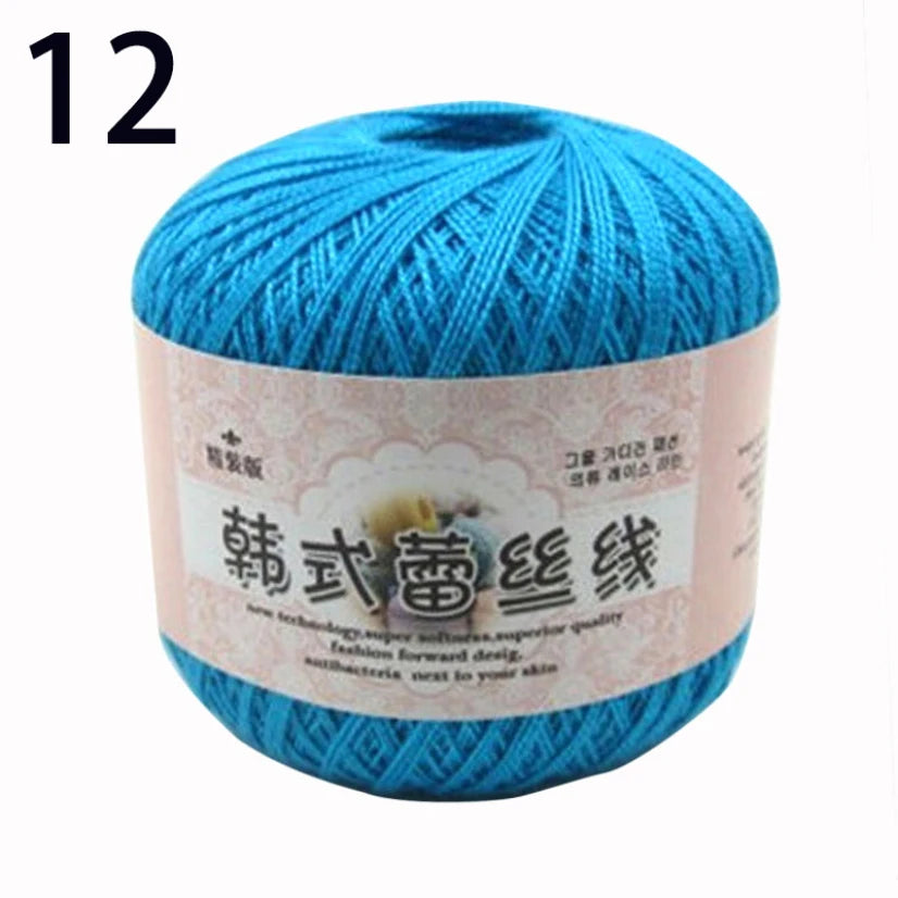 50g /roll 0.8mm Lace Thread Crochet Cotton Yarn Handmade DIY Line Fine Wool for Knitted Woven Sewing Accessories