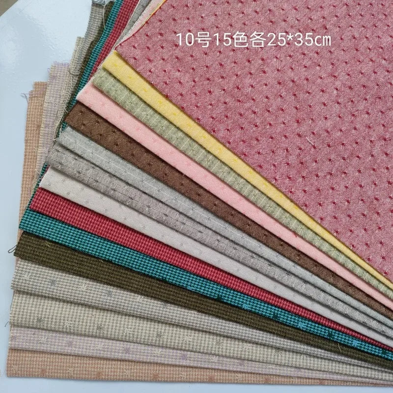 Japanese Yarn-Dyed Sewing Fabric Craft Patchwork Quilting Material Accessories Applique Handmade Sewing Doll Cloth Bundle